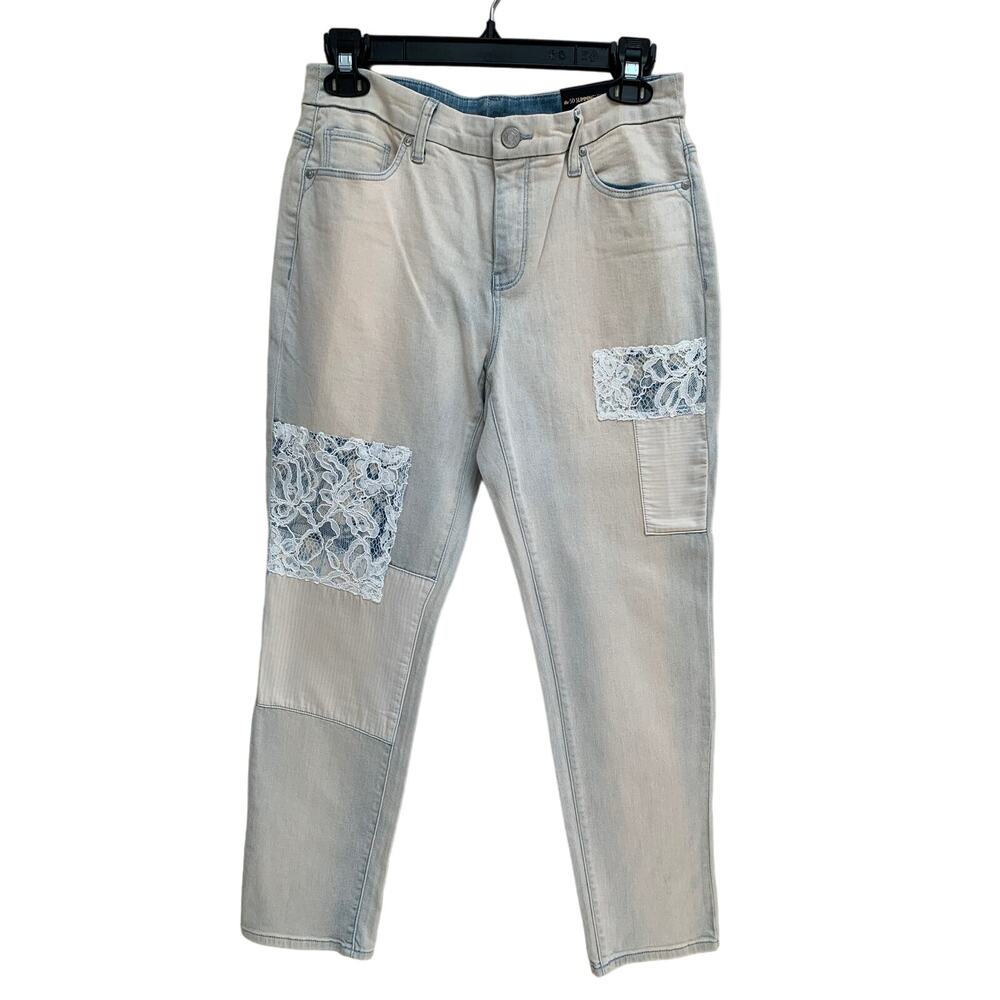 NWT Chico’s So Slimming Girlfriend Ankle Patchwork Jeans Size 2/4